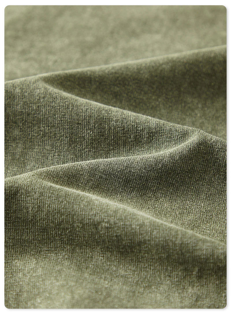 ZODF Retro 2025 Men Autumn Batik Washed T Shirt Unisex Oversized Basic Long Sleeve Solid 270gsm Cotton T-Shirts Tees HY0641