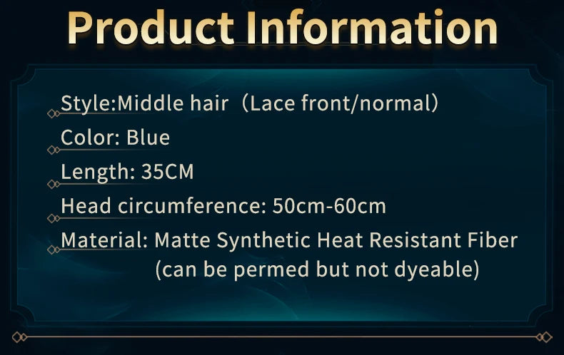 UWOWO Jinx Wig Game LOL: Arcane2 Fractured Jinx Cosplay Costume Wig Long Lace Wig Blue Hair Heat Resistant