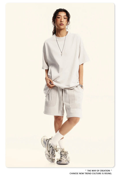 ZODF Retro 2024 Summer Men Washed Cotton T-Shirts  Unisex Women 310gsm Distressed Hem Loose Edge T Shirt Brand Tees HY0808