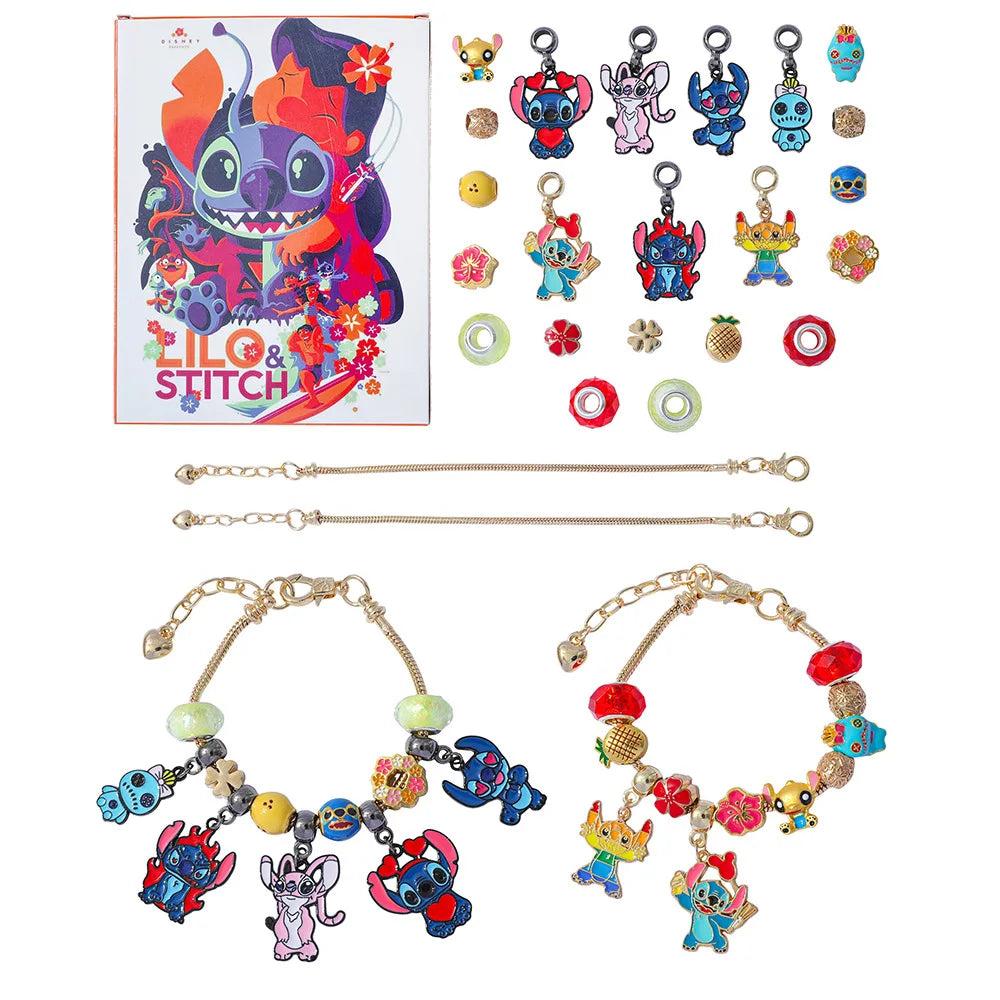 New Disney Stitch  24-Grid Christmas Countdown Calendar Blind Box - Alloy Bracelet Gift Set For Halloween & Xmas