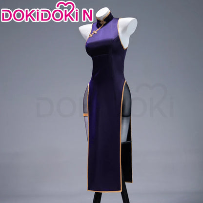 Mikuu Cosplay Costume【S-2XL】DokiDoki-N Mikku Cosplay Cheongsam Women Sexy Purple Dress Halloween Little Zombie Plus Size