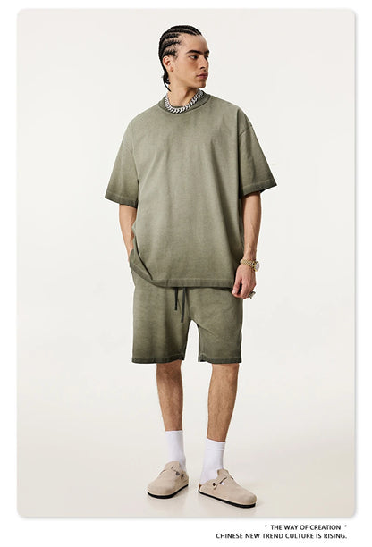 ZODF 2025 Summer Washed 275gsm Solid Cotton T-shirt For Men Unisex Oversized Short Sleeve T Shits Brand Tops HY0981