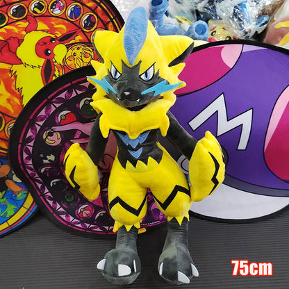 70cm Pokemon Lucario Large Plush Toys Greninja Zeraora Cinderace Glaceon Stuffed Giant Pokémon Eevee Anime Kids Christmas Gift
