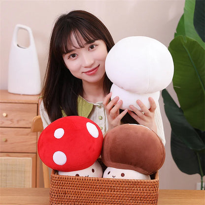 23/30cm Cute Vegetables Kawaii Red Mushrooms Shii-take Plush Soft Toy Stuffed Dolls Home Decor Gift For Girl Boy Birthday