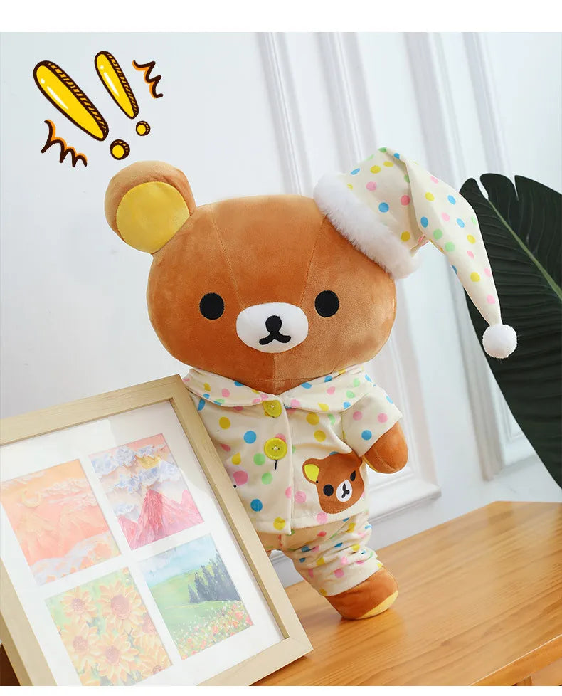 35/45/75cm Big Size Rilakkuma Kawaii Anime Plush Stuffed Doll Room Decorated Plushies Pajamas Bear Pillow Ornaments Holiday Gift
