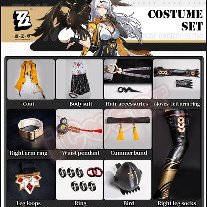 iCoser Zenless Zone Zero Yixuan Cosplay Costume Wig Uniform Headwear Bird Props Yunkui Summit Carnival Halloween Party for Women