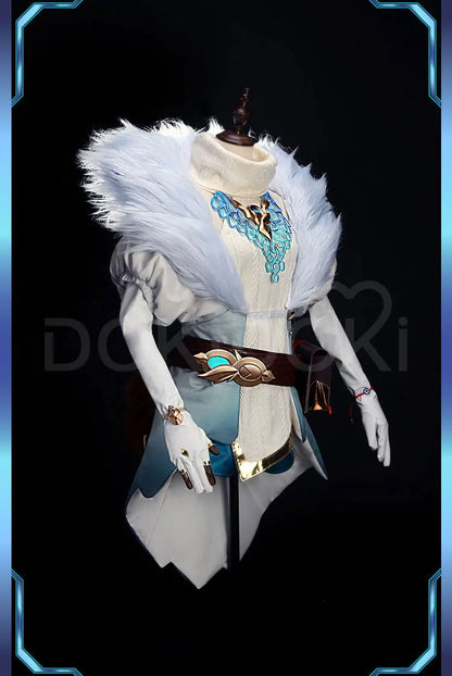 IN STOCK Auroraa Kaynn Cosplay Costume Game Cosplay DokiDoki-R Women Auroraa Witch Costume Mace Hat Ears Props