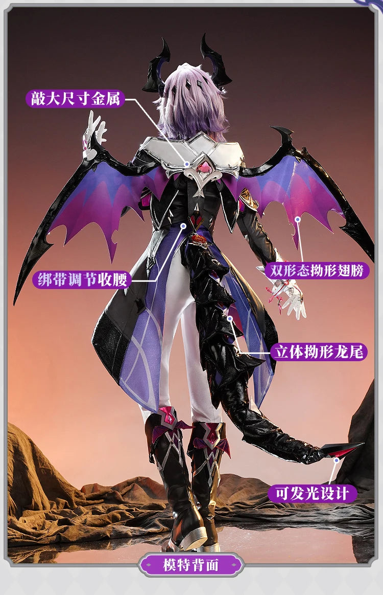 Genshin Impact Durin Cosplay Costume Wig Uniform Outfit Headwear Metal Props Halloween Party for Women Men Carnival Role Play