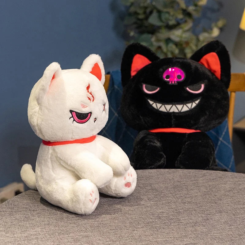 30cm Hallowmas Gift Dark Power Plush Cat Soft Toys Cool Pirate Death Cat Plushies Stuffed Doll Boy Gift