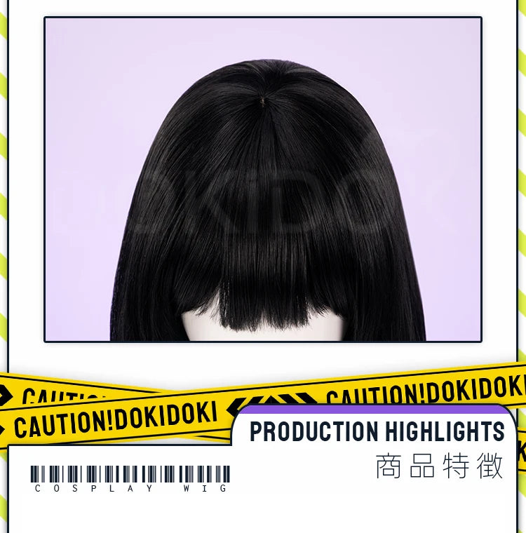 IN STOCK SUA Wig Anime Cosplay Wig Alien Stage DokiDoki Women 35cm Black Short Hair Ear Clips Heat Resiatant Hair Free Wig Cap