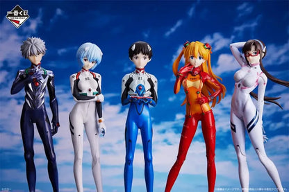 Bandai In Stock Original Ichiban Kuji Eva01 Makinami Ikari Shinji Nagisa Kaworu Asuka Rei Ayanami Figure Anime Evangelion Model