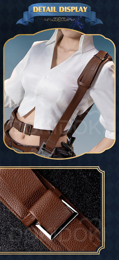 IN STOCK Lady Cosplay Costume Game【S-2XL】DokiDoki-R Women White Suit Halloween Cosplay Lady Costume Plus Size