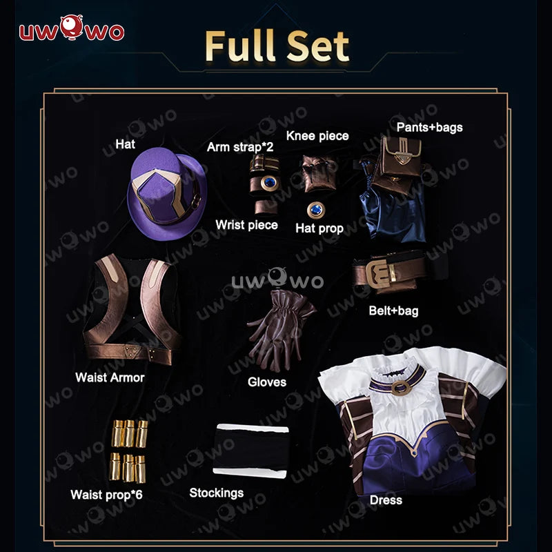 LAST BATCH UWOWO Caitlyn  Cosplay Game LOL: Caitlyn Sheriff of Piltover Cosplay Costume With Hat Halloween Costume