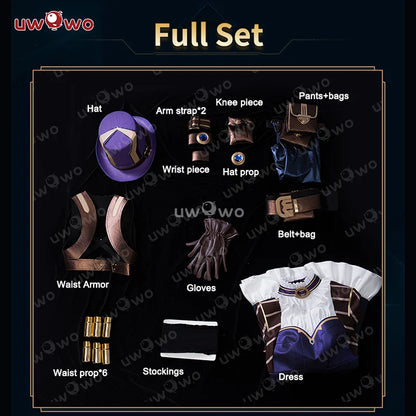 LAST BATCH UWOWO Caitlyn  Cosplay Game LOL: Caitlyn Sheriff of Piltover Cosplay Costume With Hat Halloween Costume