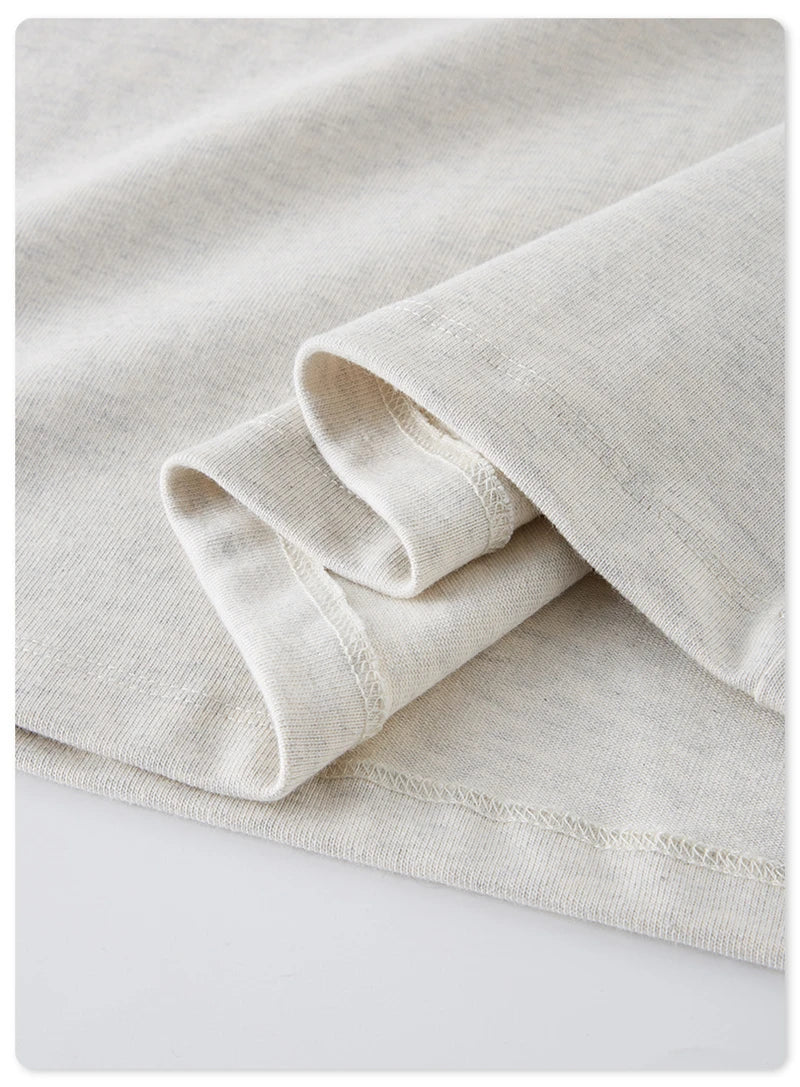 ZODF 2025 Heavy-Weight 425gsm 100% Cotton T-Shirts For Men Unisex Summer Oversized O-Neck Basic Solid T Shirt Brand Tees HY0485