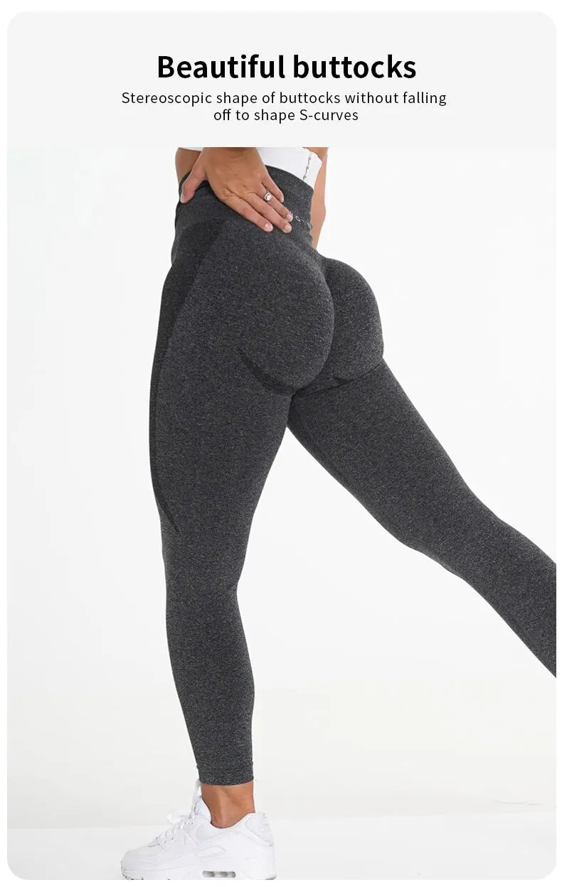 Women High Waist Seamless Yoga Leggings Butt Lift Curves Fitness Workout Tights Elastic Gym Training Pants