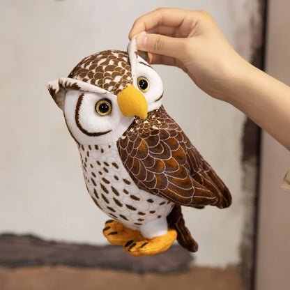 Simulation Owl Plush Toys Soft Stuffed Lifelike Owl Doll Pretty Desktop Pets Funny Children Performance Game Props Birthday Gift