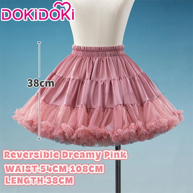 IN STOCK Underskirt Petticoats Bustle Cosplay Props DokiDoki Halloween Skirt Dress Petticoats Long Short White Black Bustle