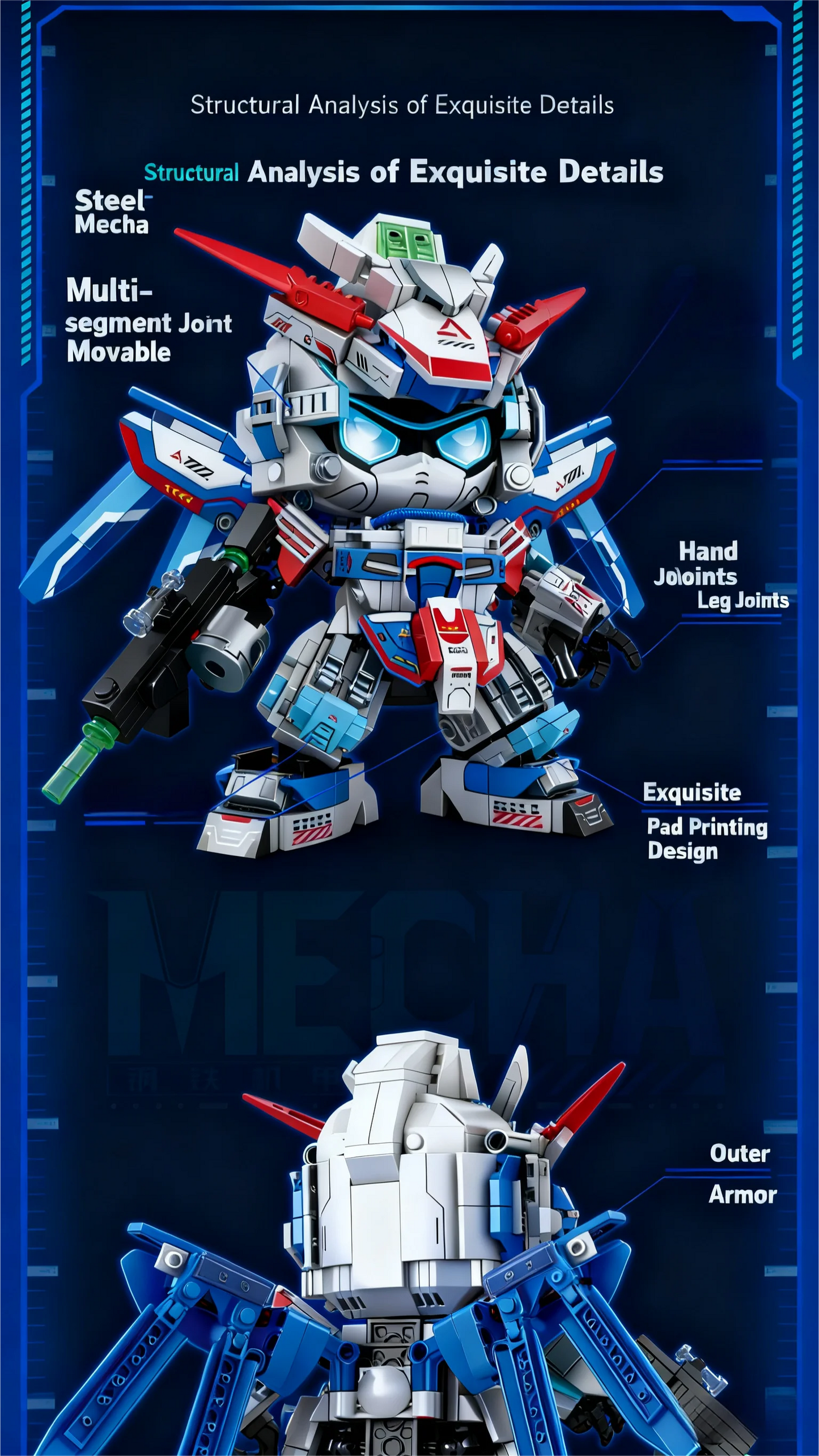 2025 STEM Building Blocks Kit, DIY Mecha Robot Model Educational Construction Toys for Kids Ages 8-12, Creative Birthday Gift