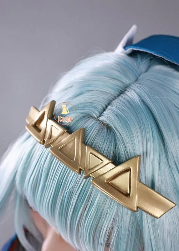 Genshin Impact Ineffa Cosplay Costume Wig Cloak Uniform Outfit Headwear Boom Boom Thunderwave Halloween Party for Women Girls