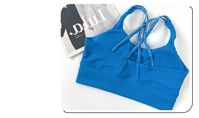 2 Pieces Yoga Set Women Gym Set Workout Clothes Sports Suits High Waist Leggings Cross Straps Fitness Bra Top Running Tracksuit