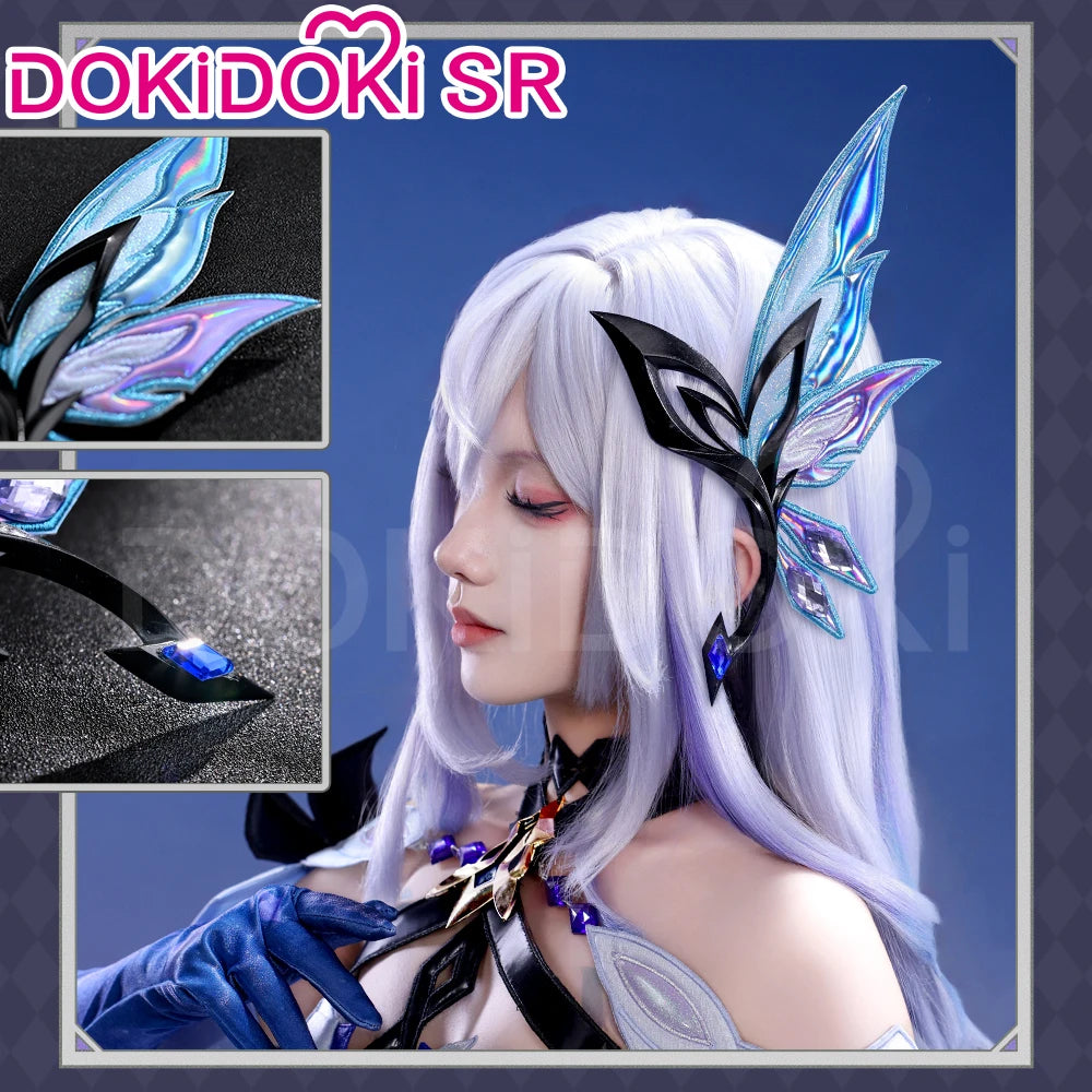 Skirk Cosplay Costume Game Genshin Impact【S-2XL】DokiDoki-SR Skirk Wig Women Halloween Costume Plus Size