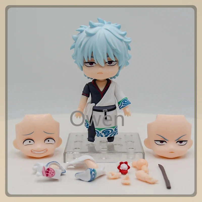Anime Sakata Gintok Figures GINTAMA Kagura Figurines Q Version Shimura Shinpachi Figure PVC Birthday Collection model Toys Gifts
