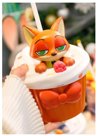 【HOT】Zootopia 2 Disney Movie Shaped Water Cup Nick Judy Cartoon Styled Cups With Crossbody Strap Kawaii Birthday Girl Boy Gifts