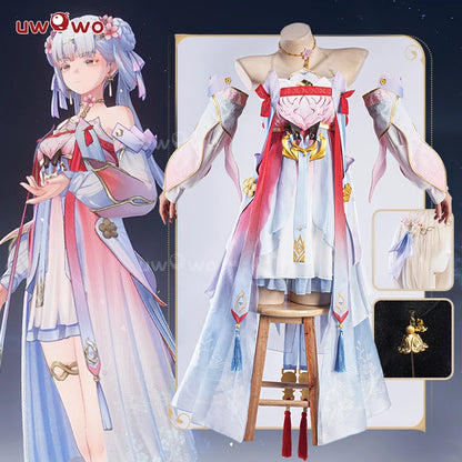 LAST BATCH UWOWO Jinhsi Cosplay Game Wuthering Waves Jinhsi Peach Blossom Cosplay Costume Dress Halloween Costume