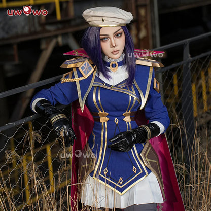 LAST BATCH UWOWO Caitlyn Cosplay Game LOL Caitlyn Arcane Commander Cosplay Costume With Cloak Hat Prop Halloween Costume