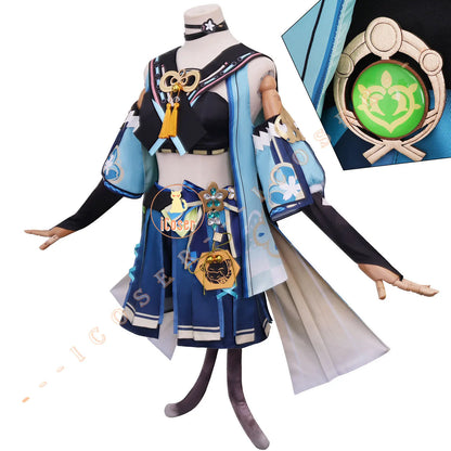 Kirara Cosplay Costume Wig Genshin Impact Game Uniform Outfit Headwear Tail Cat Upon The Eaves Vision Inazuma Party for Women