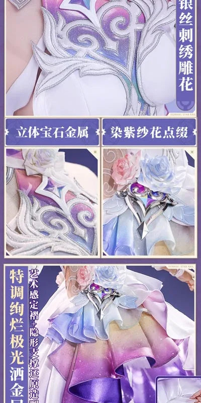 Honkai Star Rail Cyrene Cosplay Costume Wig Dress Headwear New Skin Outfit Elysia Amphoreus Halloween Party for Women Girls Prop