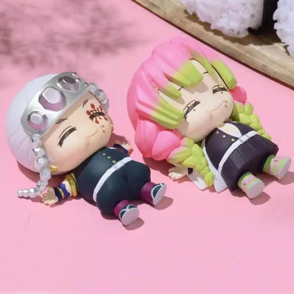 1Set Demon Slayer Anime Figure Kamado Tanjirou Agatsuma Zenitsu Inosuke Doll Toys Kyoujurou Belly Filling Ornaments Tengen