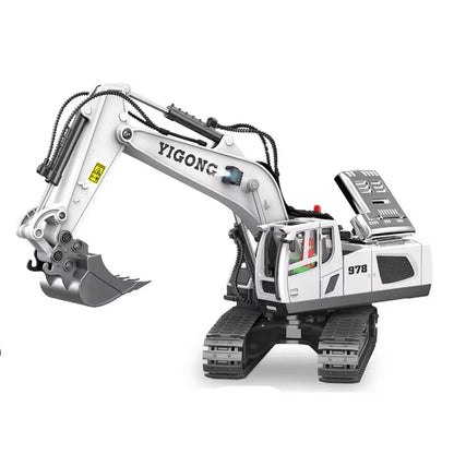 RC Excavator Bulldozer Truck Toy for Boys 2.4G Remote Control Dumper Engineering Vehicle Tractor Crawler Birthday Gift