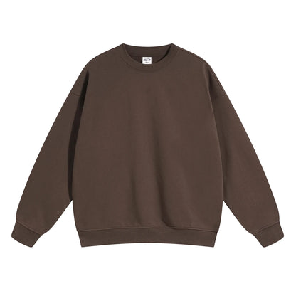 ZODF 2024 Autumn Winter Men's Basic O-Neck Sweatshirt Unisex Loose Solid 430gsm Terry Pullovers Streetwears HY0910