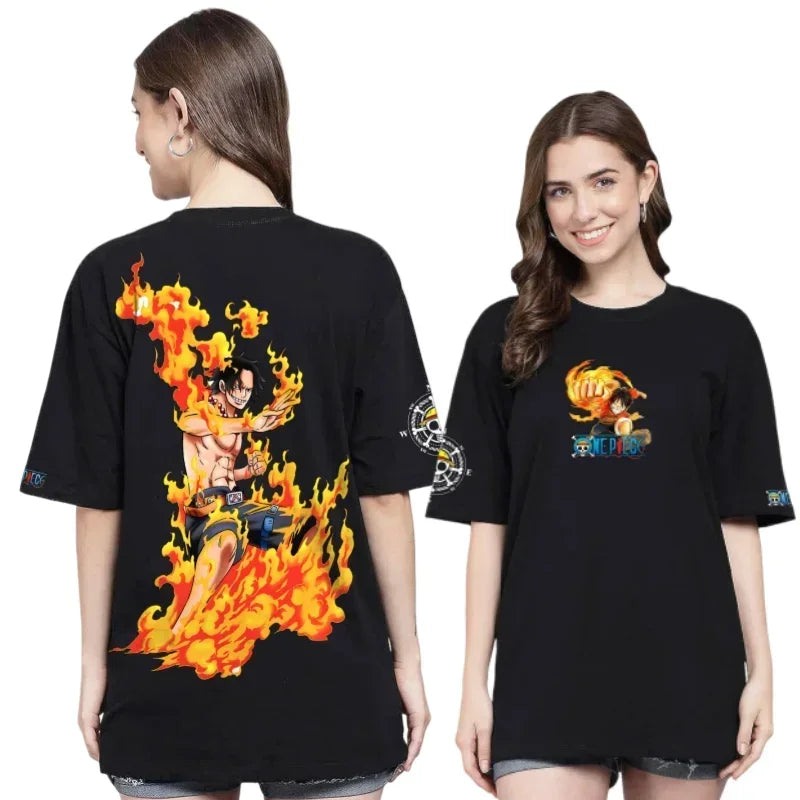 2526 New Bandai Anime One Piece Luffy Summer Jersey T-shirt Oversized 3D Adult and Children's Multifunctional  Christmas Jersey