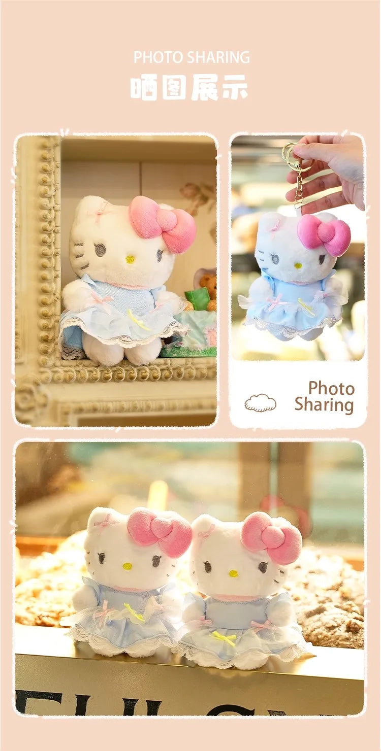 Genuine Sanrio Hello Kitty Cute Girl Keychain Car School bag Pendant Kids Plush Toys Keyring Plushier Birthday Christmas Gift