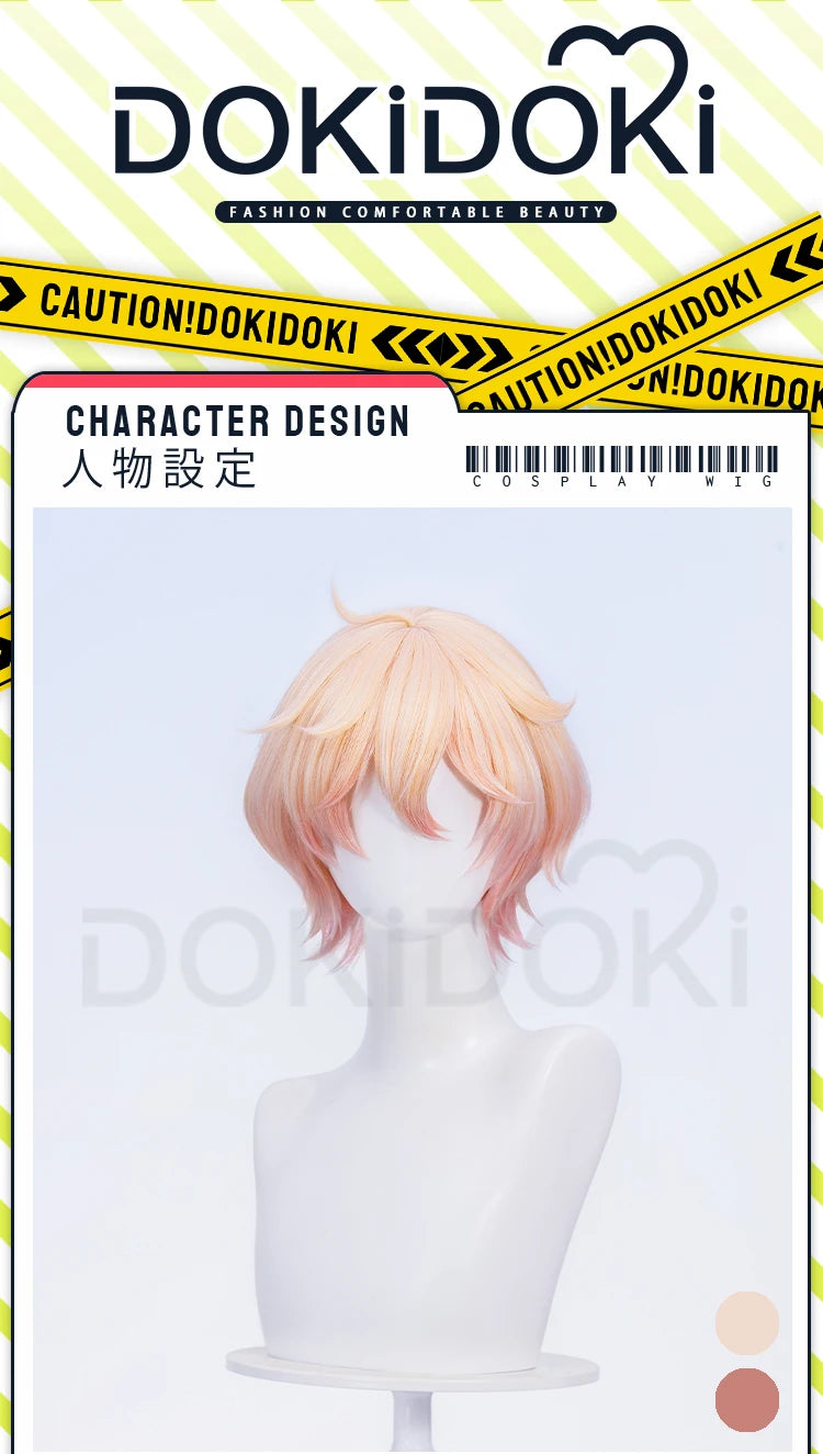 IN STOCK Dahlia Ifa Wig Game Genshin Impact DokiDoki Men Pink Hair Mondstadt Ifa Cosplay Dahlia Book Prop Free Wig Cap