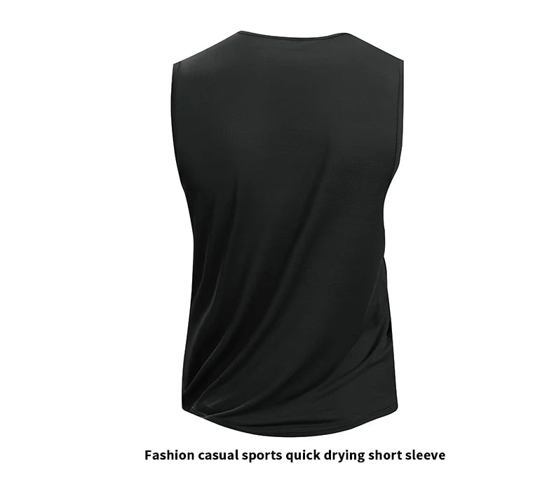 Chrlck Men’s Quick Drying Running Vest Breathable Mesh Sleeveless Gym Fitness Tank Top