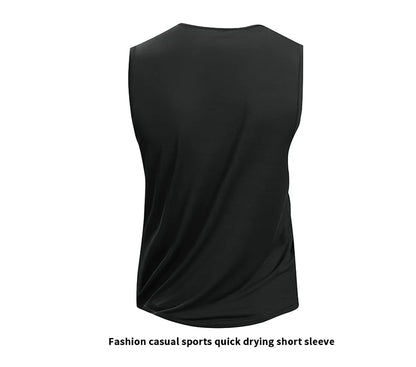 Chrlck Men’s Quick Drying Running Vest Breathable Mesh Sleeveless Gym Fitness Tank Top