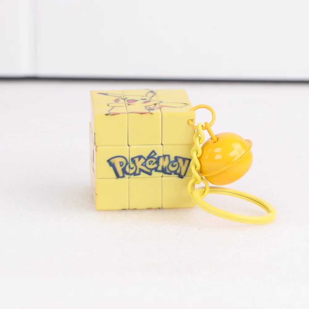 Pokemon Pikachu Mini Rubik's Cube Keychain Pendant Cute School Bag Pendant Thinking Cartoon Puzzle Kawaii Children Toys