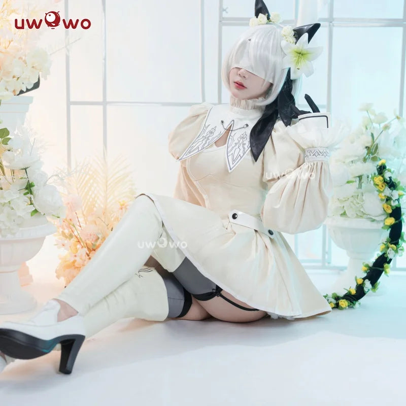 LAST BATCH UWOWO Game 2B Collab White Cosplay Costume Maid Dress Halloween Costume