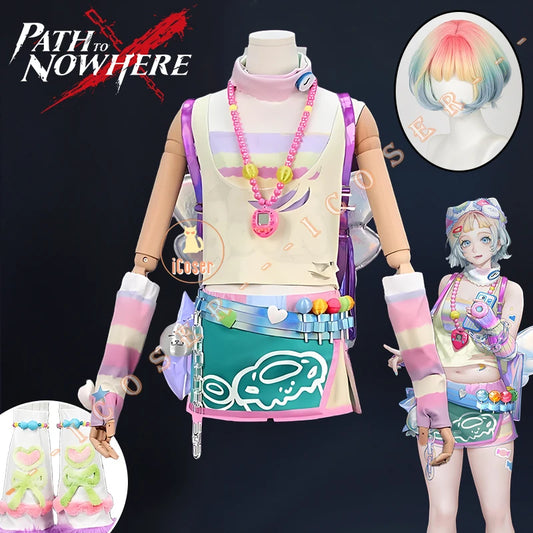 iCoser Path To Nowhere Poffy Cosplay Costume Wig Uniform Outfit Headwear Backpack Hat Halloween Party for Women Role Play Props