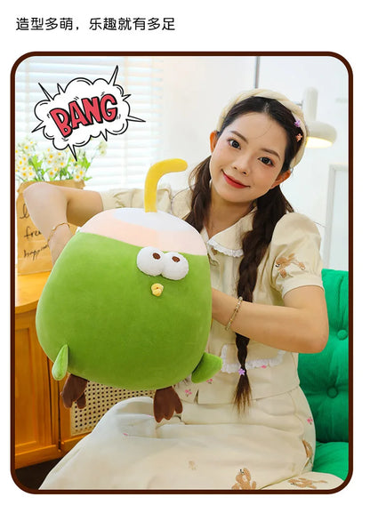Hot 30-60cm Fun Coconut Chicken Animal Plush Doll Pillow Cute Big Eyes Big Chicken Leg Round Chicken Soft Plush Toy Home Decor