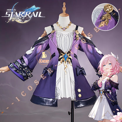 Honkai Star Rail Cyrene Cosplay Costume Wig Dress Headwear Game Uniform Amphoreus Halloween Party for Women Girls Outfit iCoser
