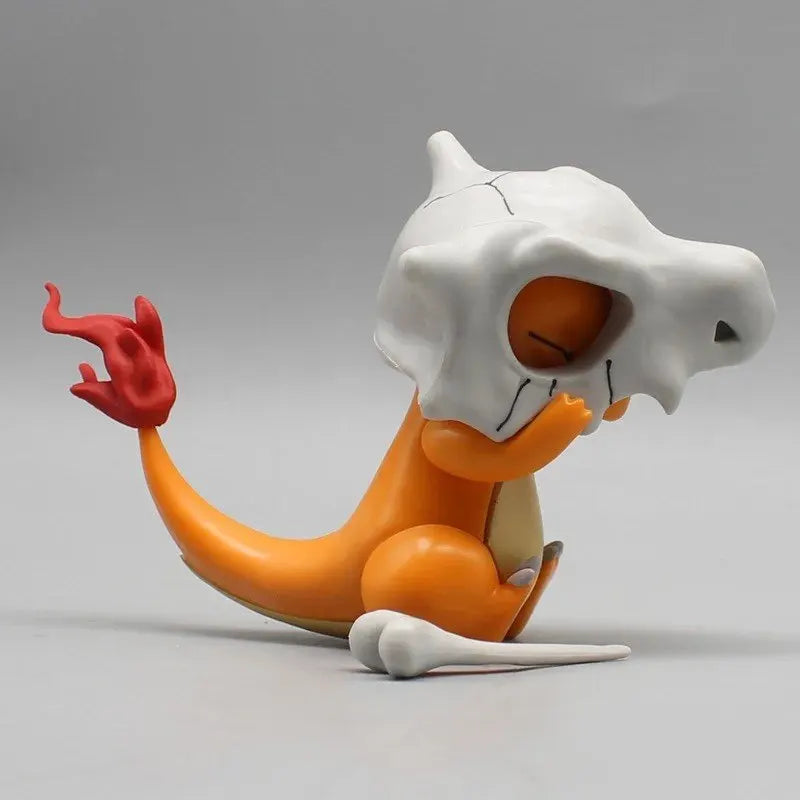 Charmander Wear A Cubone Helmet Anime Figure Model Gk Statue Boys Collection Desktop Decoration Ornament Toys Gifts