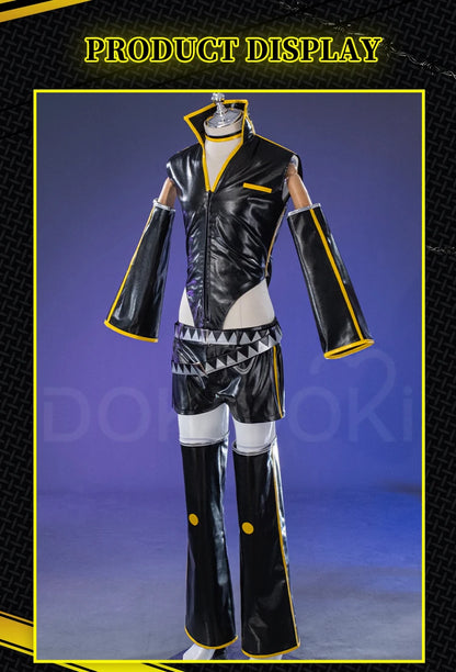 Lenn Cosplay Costume DokiDoki-R Men Black Punk Costume Lenn Cosplay Costume Men Cosplay Black Uniform Male