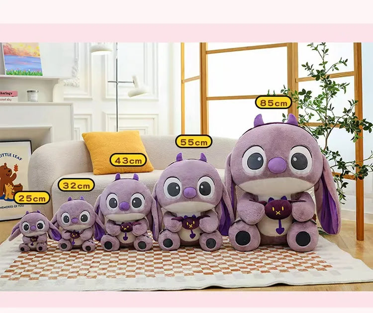 30CM-80CM Lilo & Stitch New Disney Plush Toy Cartoon Scrump Stuffed Doll Soft Anime Pillow Souvenir Kawaii Birthday Gift