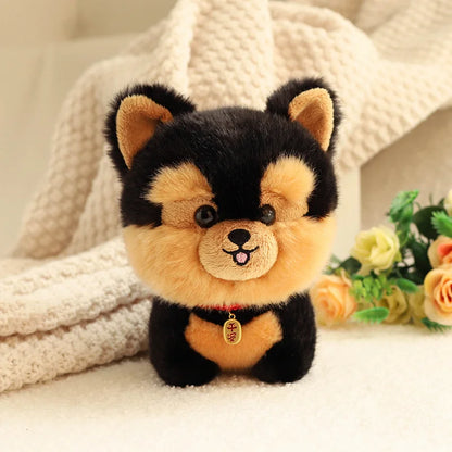 ZU Kawaii Teddy Pets Lifelike Fluffy Puppy Soft Doll Cute Small Chow Pomeranian Corgi Yorkie Dog Plush Toys Gift For Girl