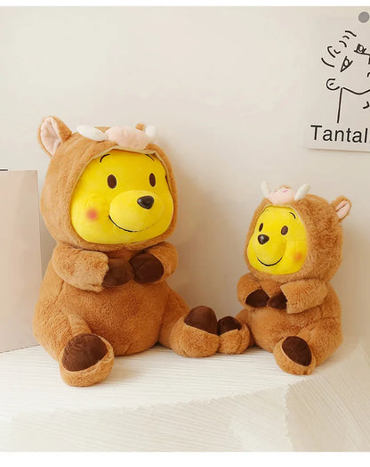 Disney 35-65cm Large-sized Winnie The Pooh Plush Toy with A Removable Hat A Cuddly Doll for Sleeping and Hugging Festival Gifts